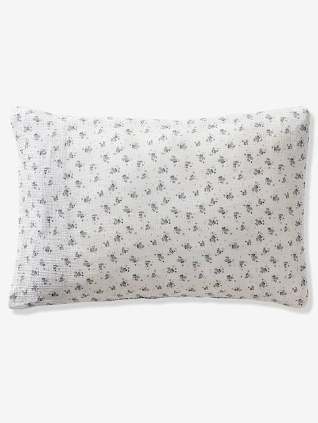 Parure housse de couette et taie d'oreiller en gaze de coton RETRO FLOWERS, avec coton recyclé rose imprimé 10 - vertbaudet enfant 