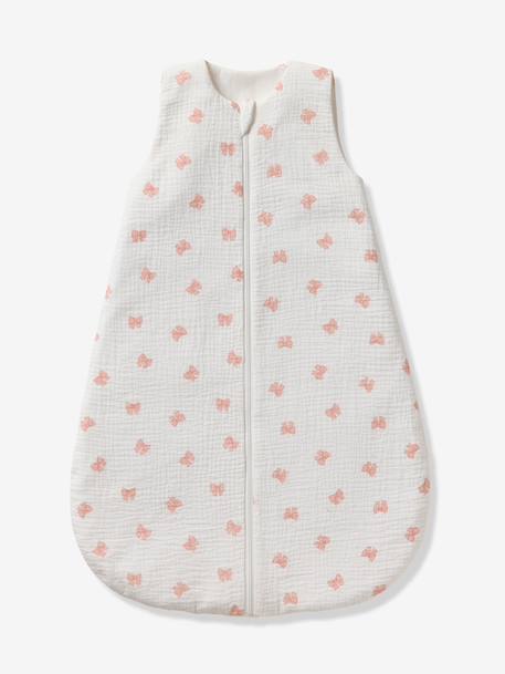 Gigoteuse été ouverture centrale personnalisable gaze de coton NOEUDS blanc imprimé 4 - vertbaudet enfant 