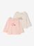 Lot 2 T-shirt manches longues collerette rose pâle 1 - vertbaudet enfant 