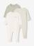 Lot 3 pyjamas bébé en coton bio beige+écru+vert sauge 14 - vertbaudet enfant 