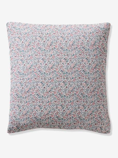 Parure housse de couette et taie d'oreiller en gaze de coton RETRO FLOWERS, avec coton recyclé rose imprimé 7 - vertbaudet enfant 