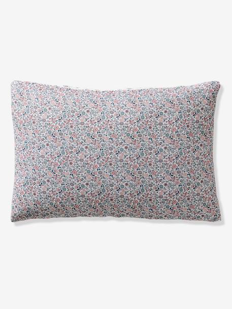 Parure housse de couette et taie d'oreiller en gaze de coton RETRO FLOWERS, avec coton recyclé rose imprimé 9 - vertbaudet enfant 