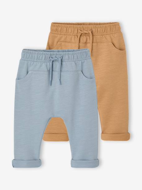 Lot de 2 pantalons bébé en molleton cappuccino+taupe 7 - vertbaudet enfant 