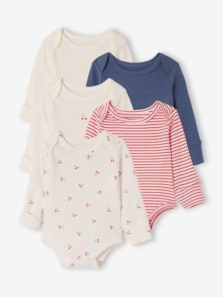 Lot bodies manches longues cerise rouge 1 - vertbaudet enfant 