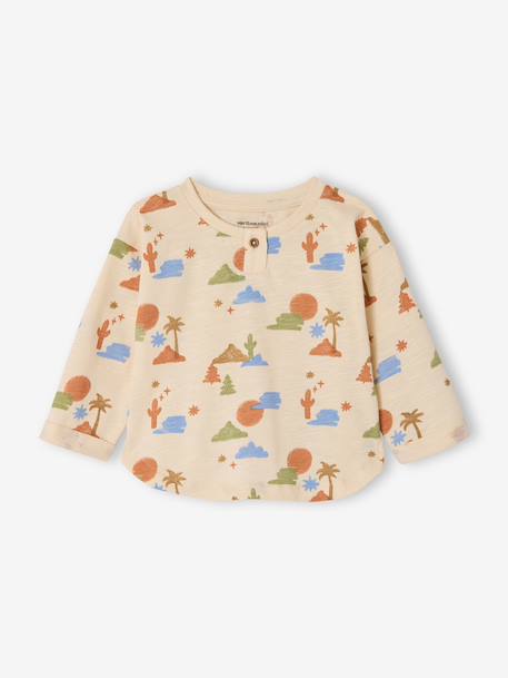 Ensemble bébé garçon T-shirt pantalon beige imprimé 2 - vertbaudet enfant 