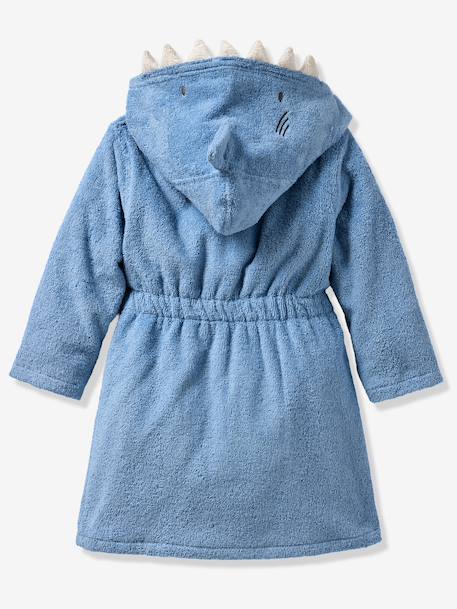Peignoir enfant REQUIN personnalisable, avec coton recyclé bleu 3 - vertbaudet enfant 