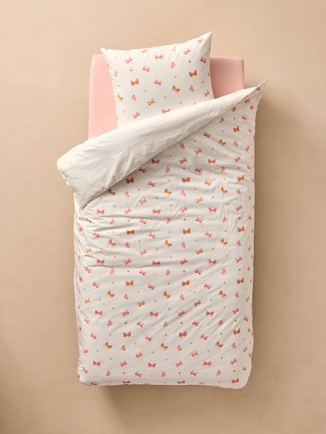 Parure housse de couette et taie d'oreiller ENVOLEE rose imprimé 7 - vertbaudet enfant 