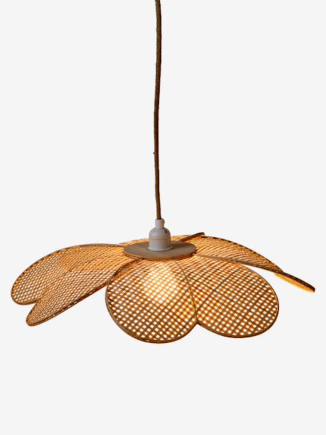 Abat-jour pour suspension fleur en bambou tressé beige 6 - vertbaudet enfant 