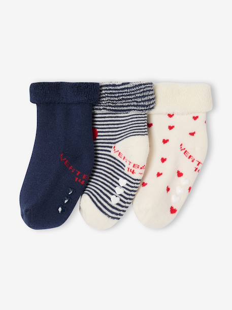 Lot de 3 paires de chaussettes bébé fille coeurs Lot écru 1 - vertbaudet enfant 
