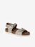 Sandales enfant cuir à doubles boucles or+rose pâle 1 - vertbaudet enfant 