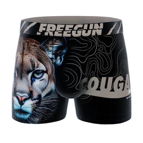 Lot de 3 boxers  wild life Marron/noir/jaune/turquoise 5 - vertbaudet enfant 