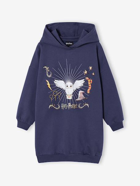 Robe sweat à capuche fille Harry Potter bleu nuit 1 - vertbaudet enfant 