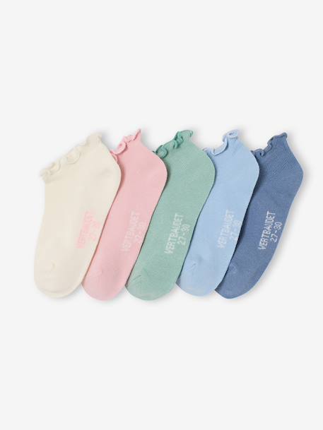 Lot 5 paires socquettes fille bleu ciel 1 - vertbaudet enfant 