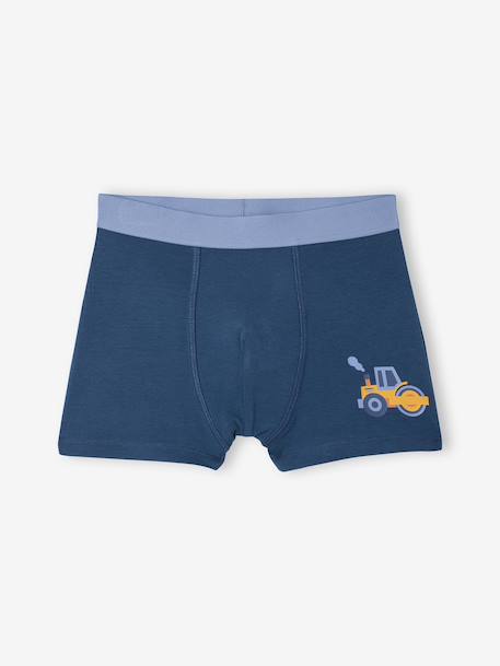 Lot de boxers garçon tractopelle bleu océan 2 - vertbaudet enfant 