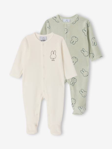 Lot pyjamas naissance bébé mixte Miffy vert de gris 2 - vertbaudet enfant 