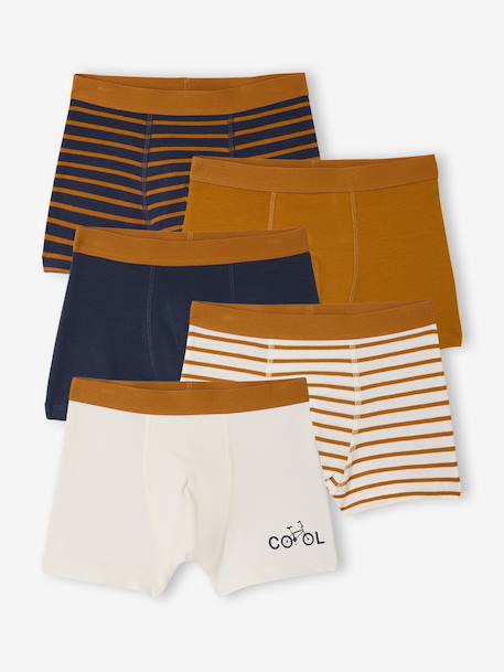 Lot 5 boxers garçon vélo écru 1 - vertbaudet enfant 
