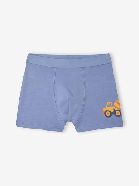 Lot de boxers garçon tractopelle bleu océan 5 - vertbaudet enfant 