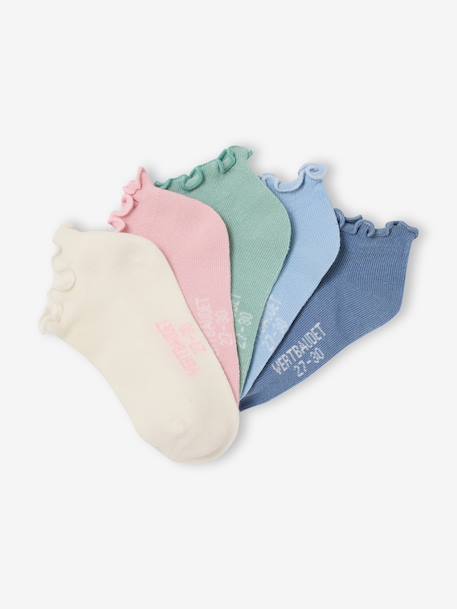 Lot 5 paires socquettes fille bleu ciel 2 - vertbaudet enfant 