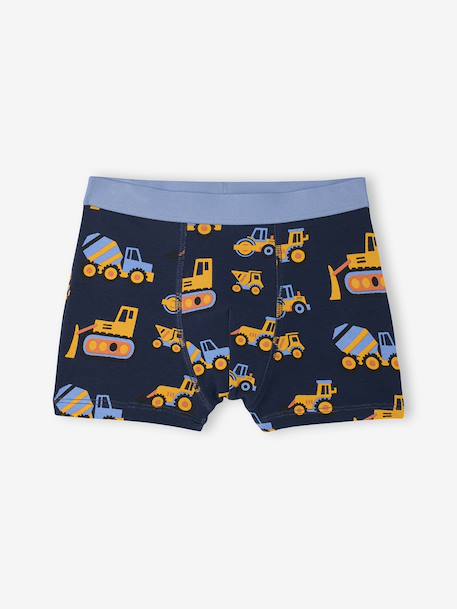 Lot de boxers garçon tractopelle bleu océan 3 - vertbaudet enfant 