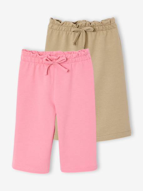 Lot de 2 pantalons larges bébé fille rose 1 - vertbaudet enfant 