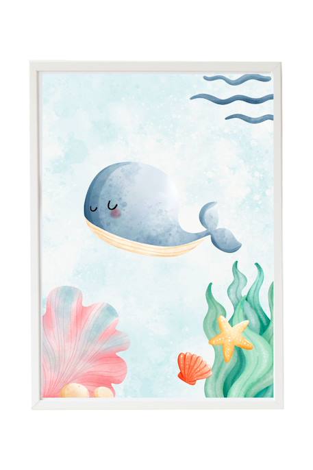 Cadre mural enfant baleine marine Multi coloured 1 - vertbaudet enfant 
