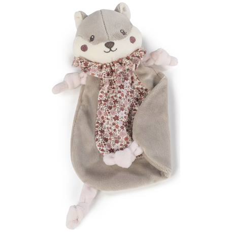 Doudou plat écureuil cherry fleurs Mauve 2 - vertbaudet enfant 