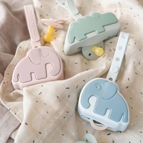 Range sucette en silicone elphee bleu Sable+Vert 9 - vertbaudet enfant 