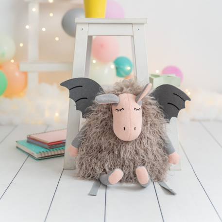 Sac à dos chauve-souris en coton doux Grey and pink 3 - vertbaudet enfant 