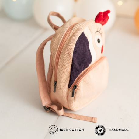 Sac à dos poule en coton doux Pink 4 - vertbaudet enfant 