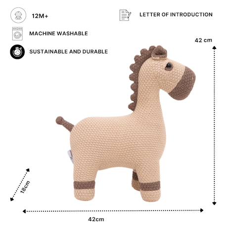 Lot 2 peluches chevaux coton Dark and light brown 6 - vertbaudet enfant 