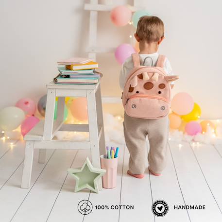 Sac à dos girafe en coton doux Pink andbrown 4 - vertbaudet enfant 