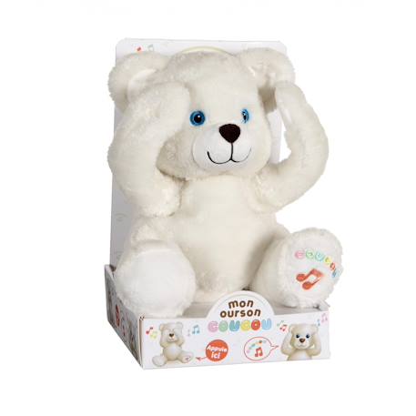 Peluche - peluche interactive mon ourson coucou - 25 cm Blanc 1 - vertbaudet enfant 