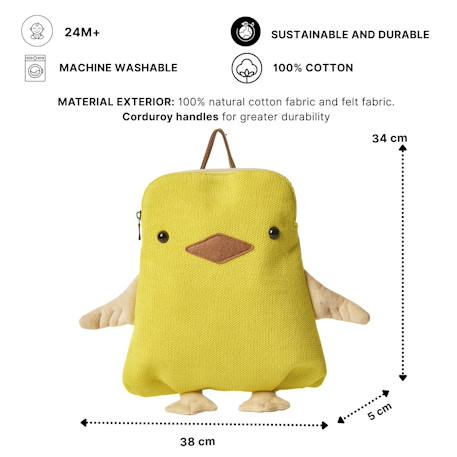 Sac à dos poussin en coton doux Yelow 6 - vertbaudet enfant 