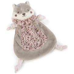 Jouet-Premier âge-Doudous-Doudou plat écureuil cherry fleurs