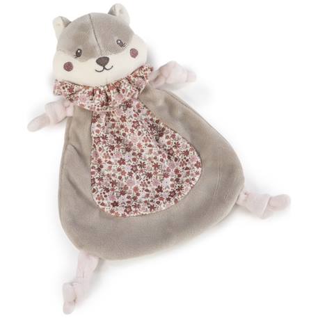 Doudou plat écureuil cherry fleurs Mauve 1 - vertbaudet enfant 