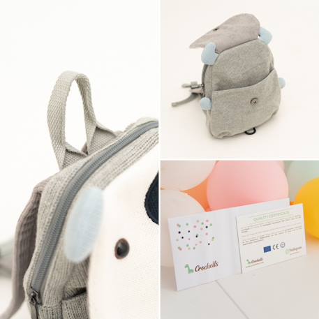 Sac à dos chien en coton doux Grey and white-black 5 - vertbaudet enfant 