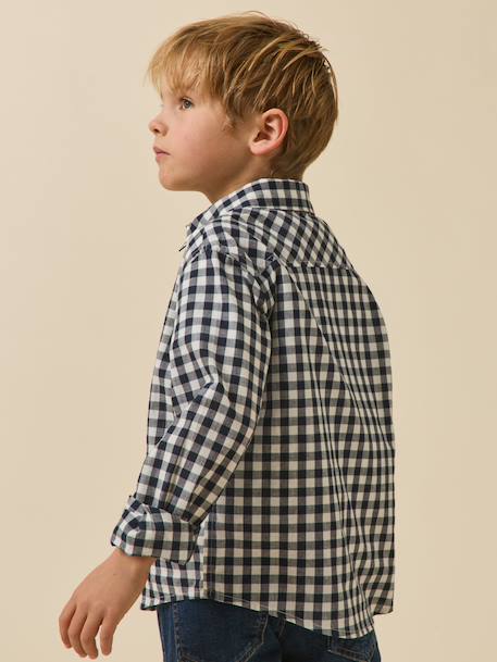 Chemise à carreau vichy garçon Vichy encre/blanc 3 - vertbaudet enfant 