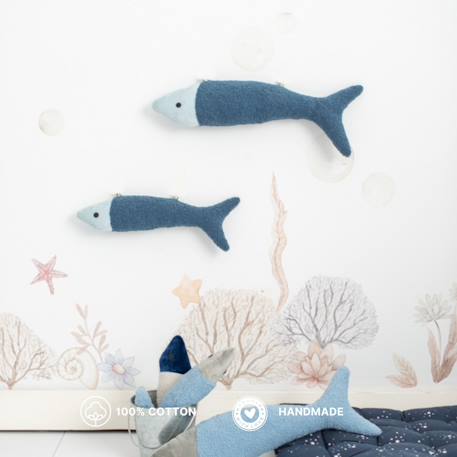 Lot 2 peluches poissons tissu doux Dark blue 4 - vertbaudet enfant 