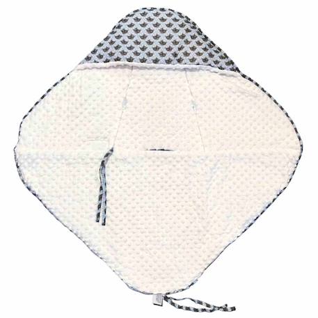 Chancelière couverture enveloppante nid d'ange bébé réversible en coton minky eli Bleu+Bleu marine 2 - vertbaudet enfant 