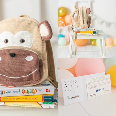 Sac à dos chimpanzé en coton doux Light and dark brown 5 - vertbaudet enfant 