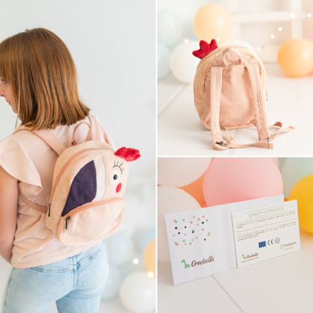 Sac à dos poule en coton doux Pink 5 - vertbaudet enfant 