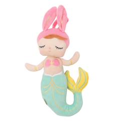 Jouet-Poupons et poupées-Poupons et accessoires-Poupée en tissu enfant sirène lapine pastel
