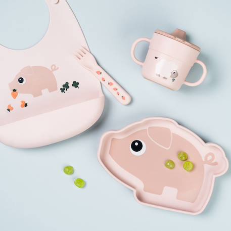 Bavoir silicone dotti bleu Bleu+Rose+Sable 6 - vertbaudet enfant 