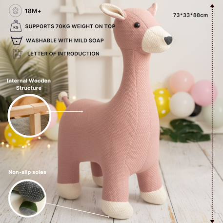 Lot 2 peluches cerfs coton Pink 5 - vertbaudet enfant 