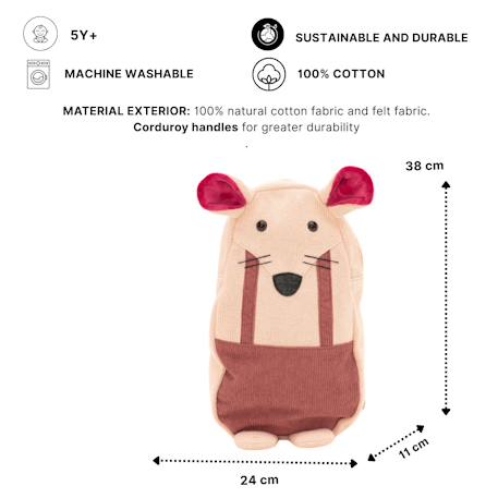 Sac à dos souris en coton doux Pink 6 - vertbaudet enfant 