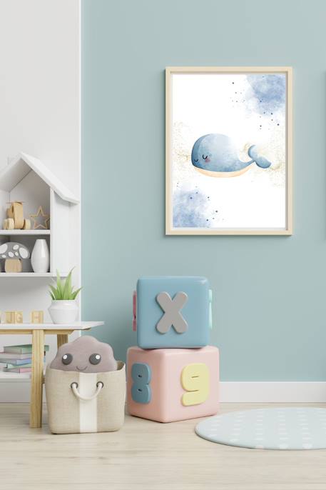 Cadre mural enfant baleine douce Multi coloured 2 - vertbaudet enfant 