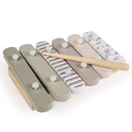 Ensemble d'instruments de musique en bois botton Gris, rose 5 - vertbaudet enfant 