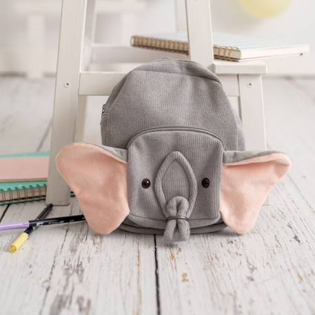 Sac à dos éléphant en coton doux Grey 3 - vertbaudet enfant 