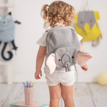 Sac à dos éléphant en coton doux Grey 2 - vertbaudet enfant 