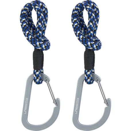Lot de 2 crochets attaches poussettes noir bleu Beige+Bleu 5 - vertbaudet enfant 
